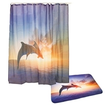Dolphin Shower Curtain & Mat Set