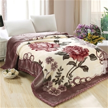 Double Layer Floral Mink Blanket