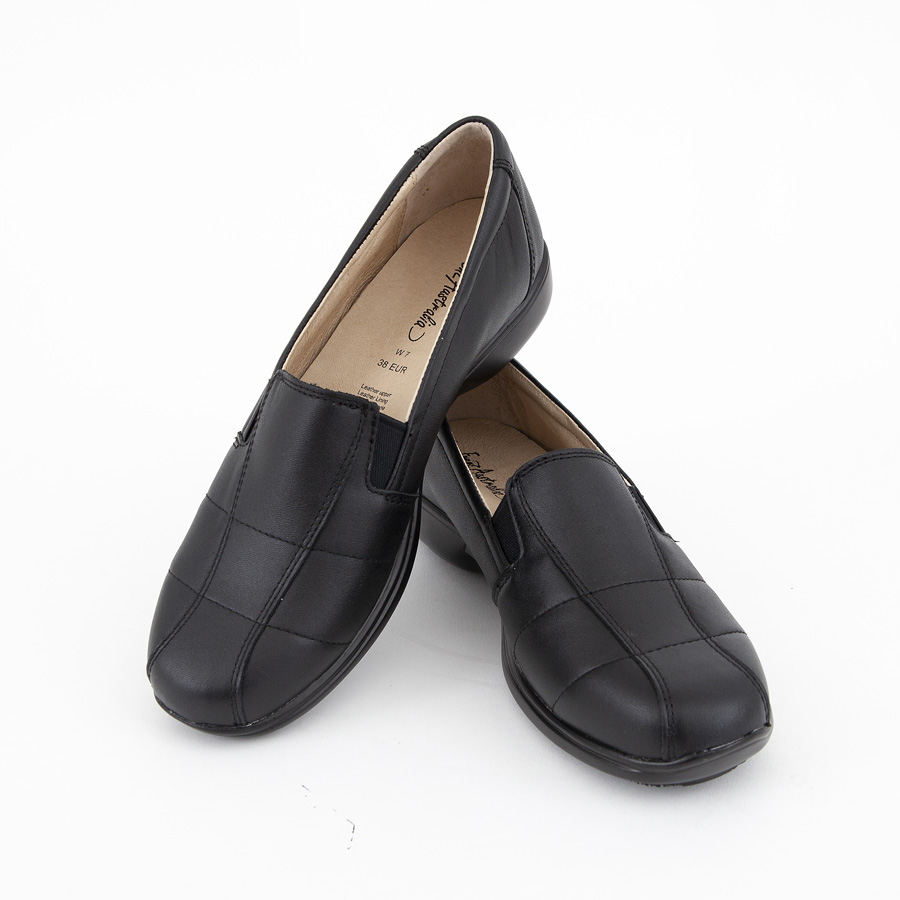Black Genuine Leather Comfort Shoes - Magnamail