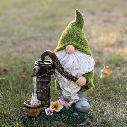Solar powered garden shop gnomes